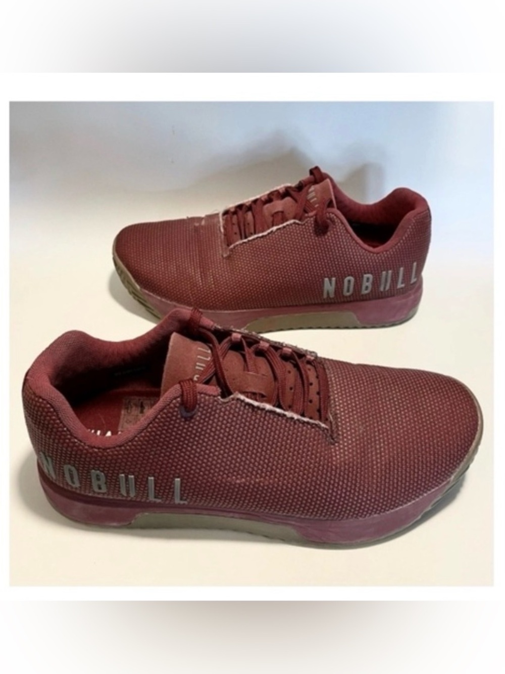 Nobull Outwork Edge Mens Size 10.5 Burgundy Gray Running Training Shoes Sneakers